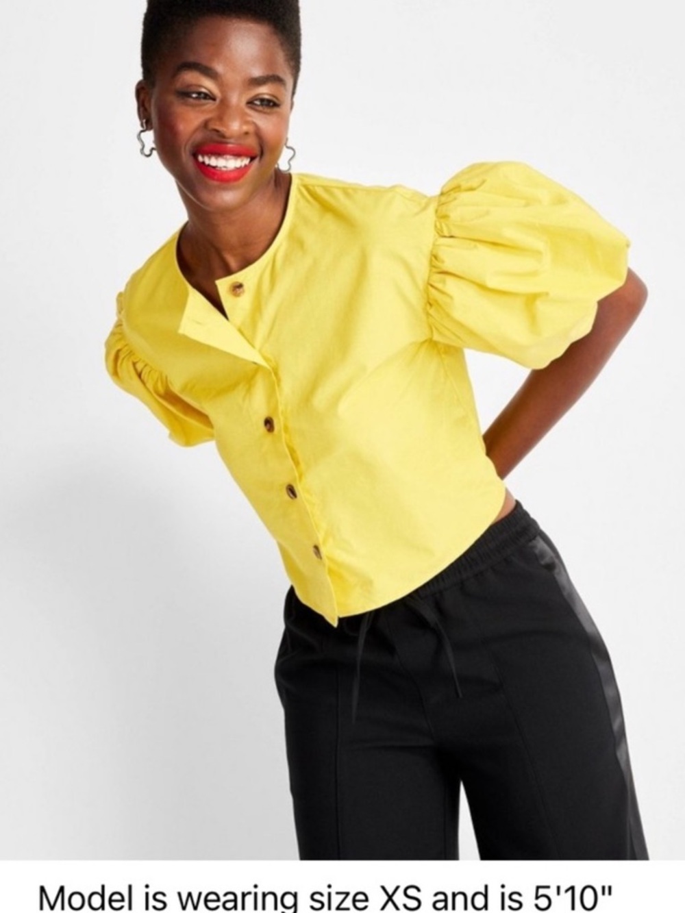 Future Collective from Target: Sunny Puff-Sleeve Button Front Blouse - Yellow